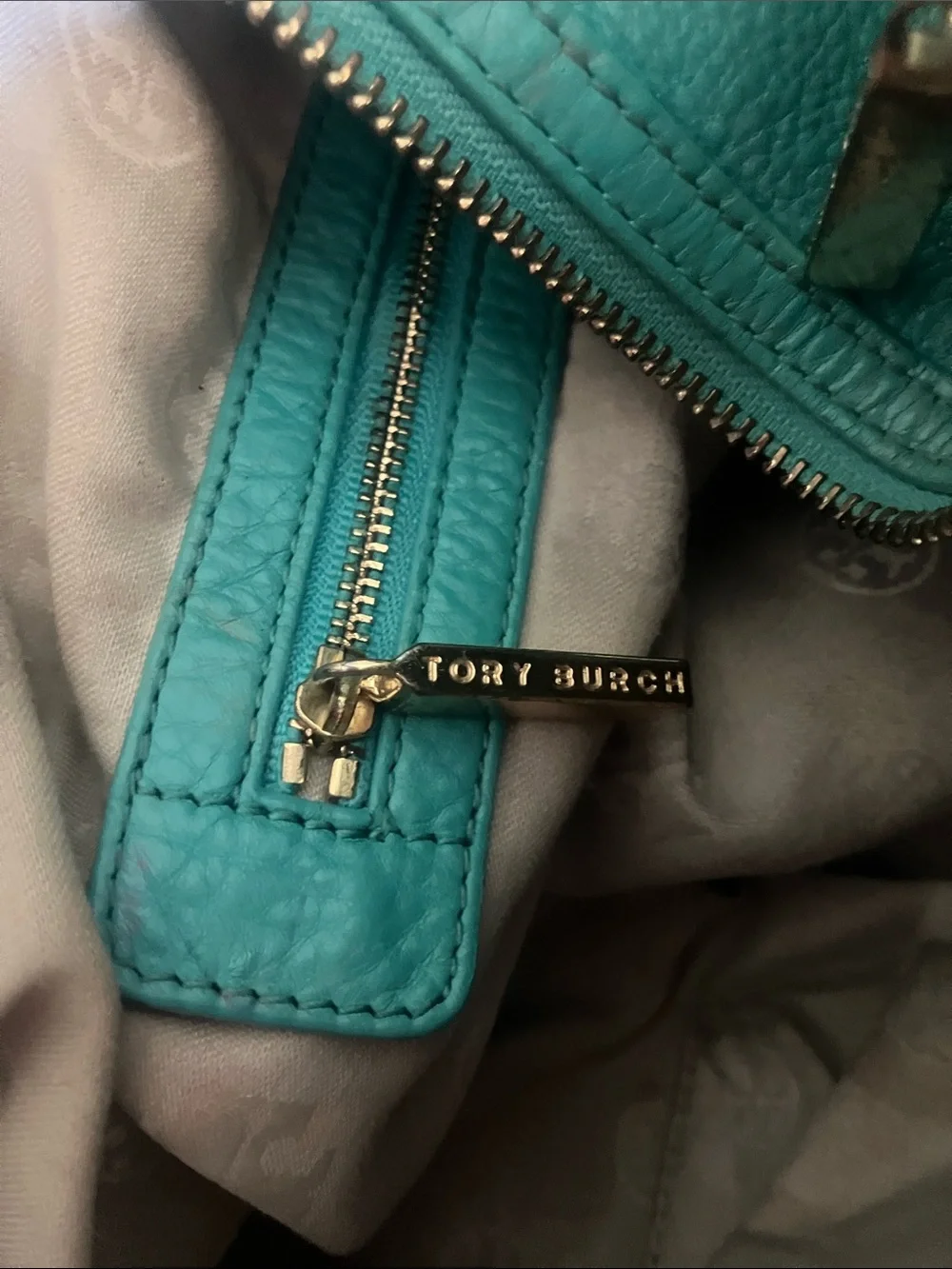 Tory Burch Amanda Crossbody turquoise  blue Hobo Large Bag
