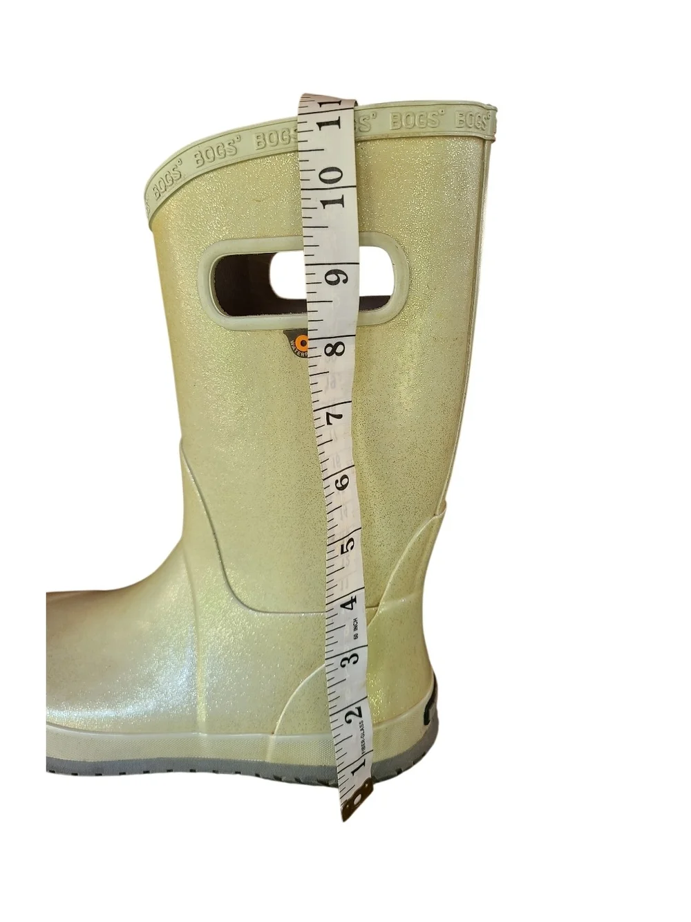 Bogs Youth Glitter Rain Boots Light Green Size 5 Waterproof Pull On