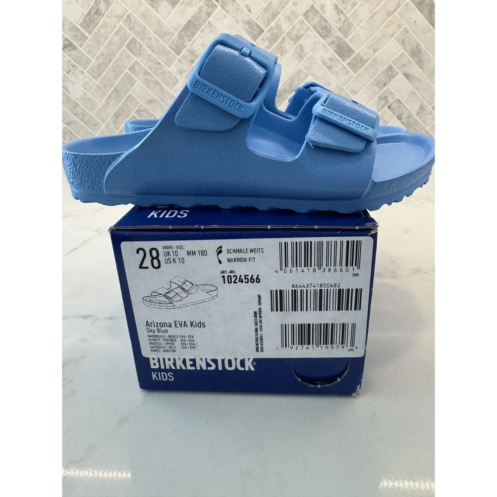 Birkenstock Arizona EVA Sandals Kids Youth Size 10‎ 28 Sky Blue Slip On Slides