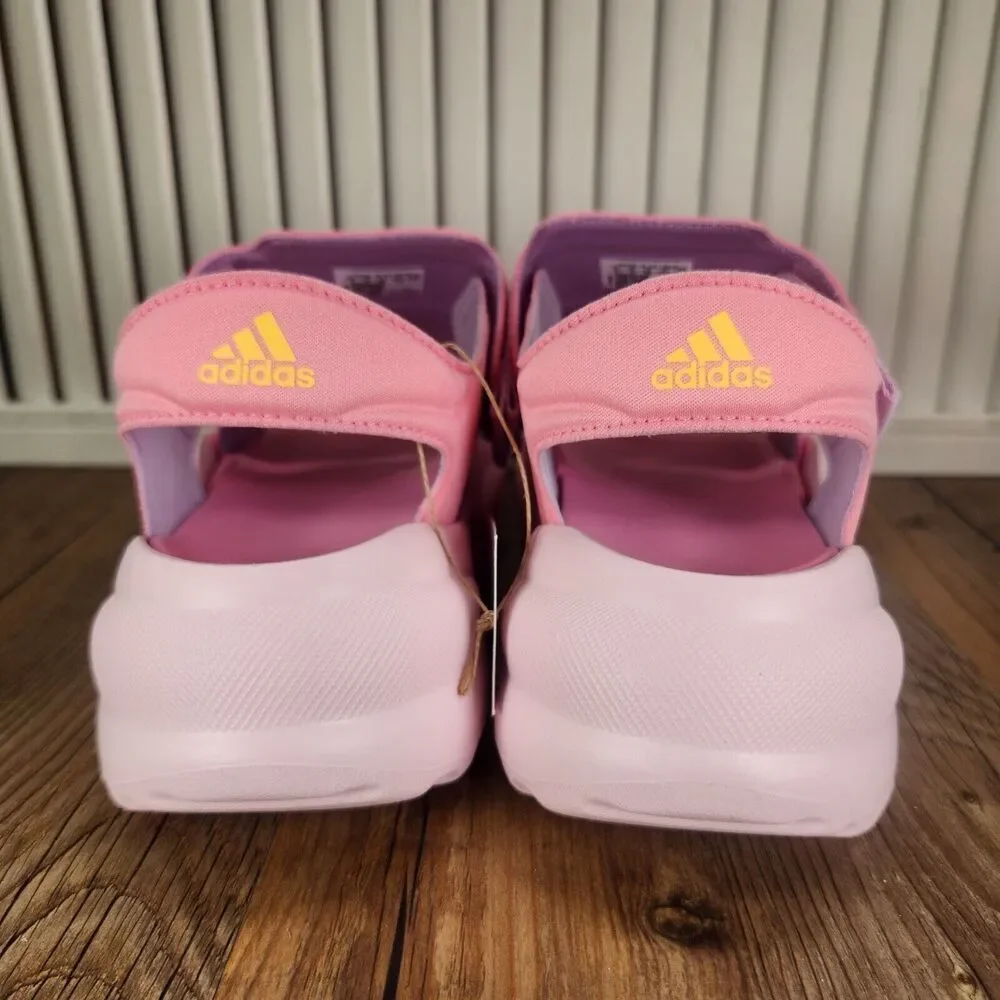 Adidas Mehana Sandals Kids Sz 4 Pink Walking Slingback Adjustable Slides ID7908