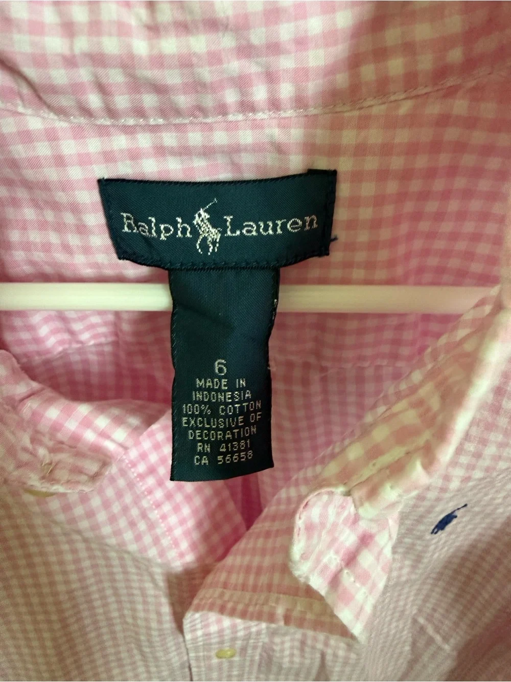Ralph Lauren pink excellent gingham