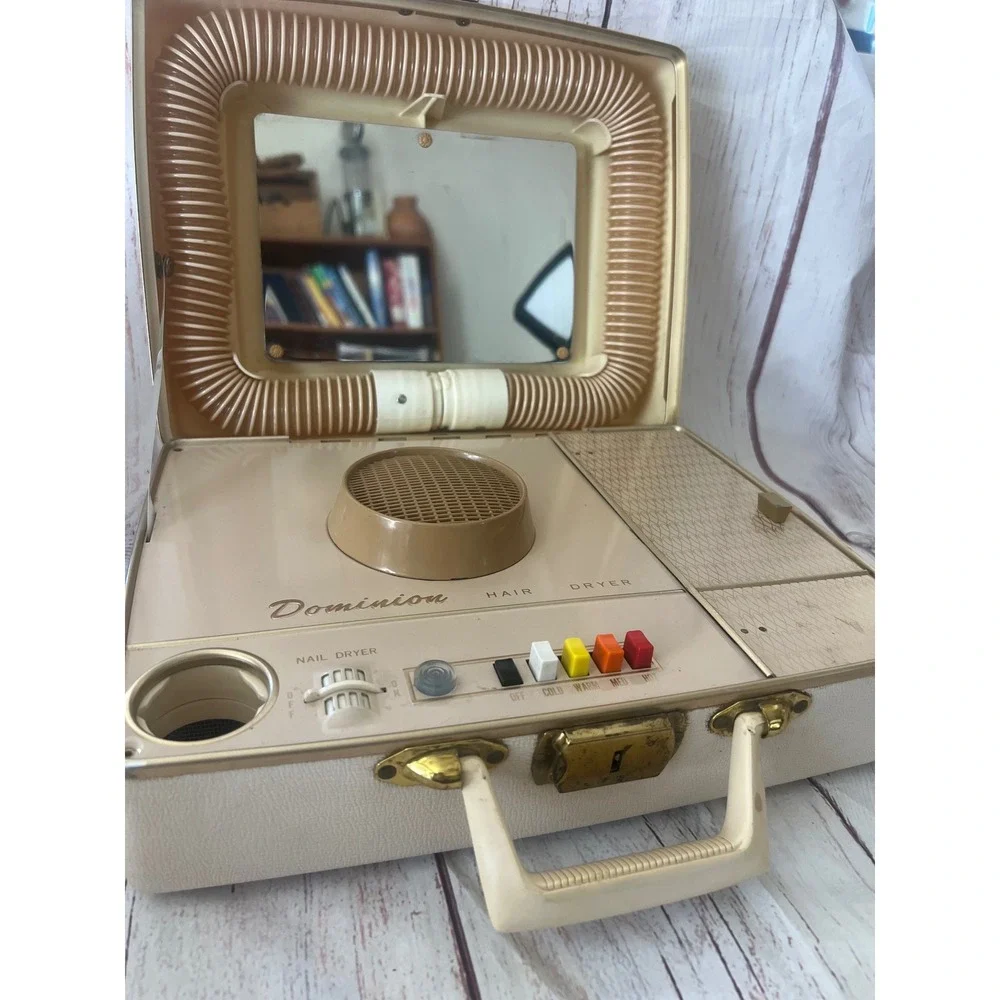 Dominion Electric Hair Dryer‎ Vanity Case Model 1805C Vintage Retro Beauty