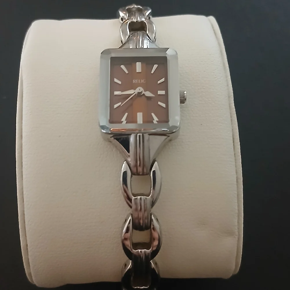 Relic Ladies Stainless Steel Quartz Watch Square Face VINTAGE
