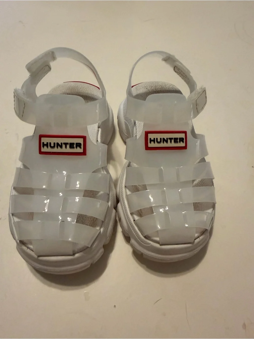 Hunter Kids White Jelly fisherman Sandals