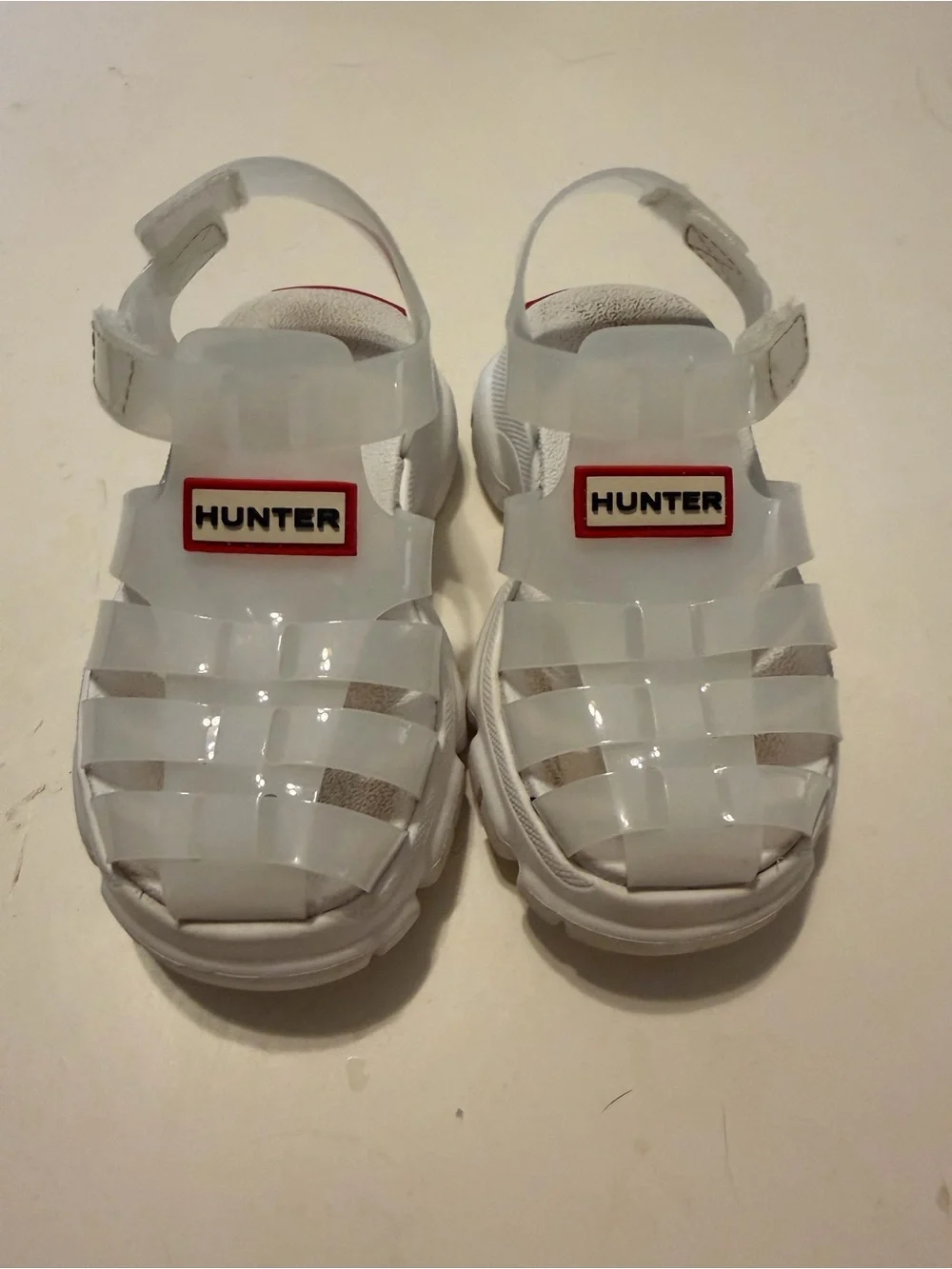Hunter Kids White Jelly fisherman Sandals
