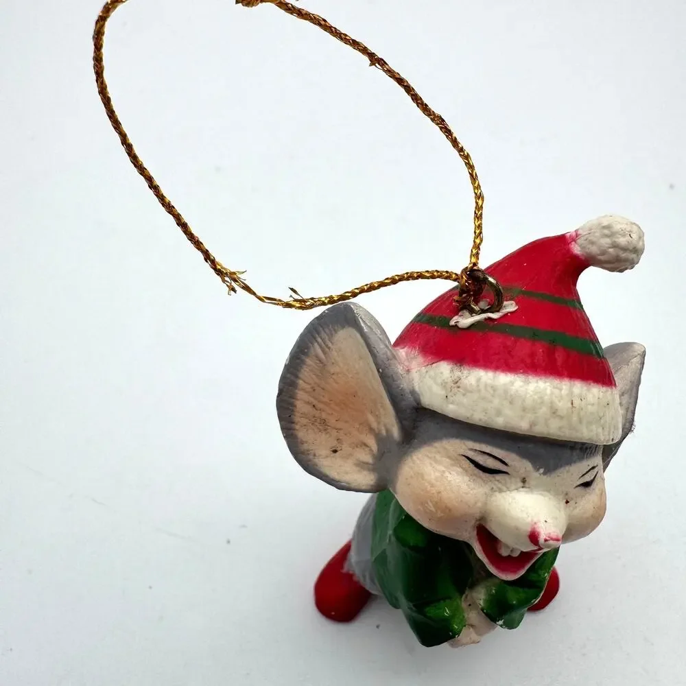 Vintage Christmas Tree Ornaments Lot 7 Angels Elf Mouse Bear Turtle Japan