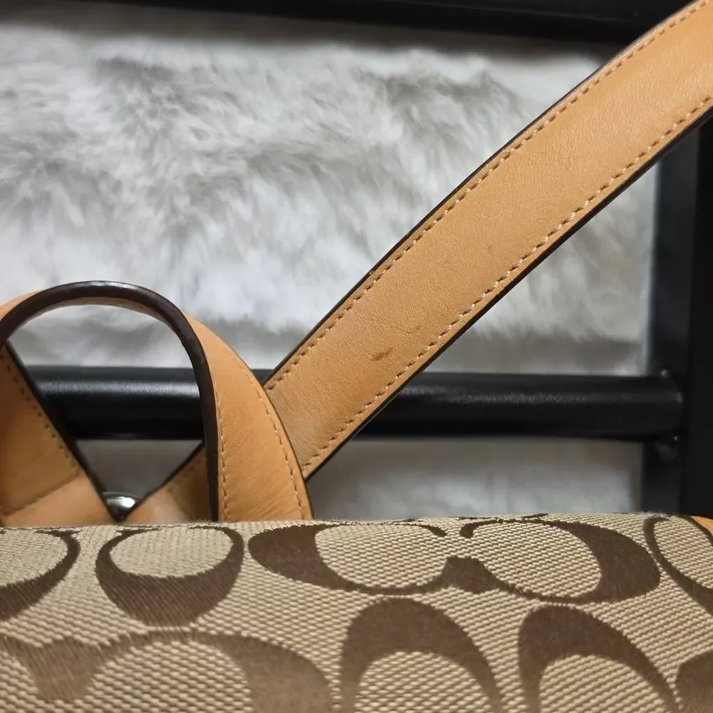 Coach Signature C canvas and leather drawstring backpack