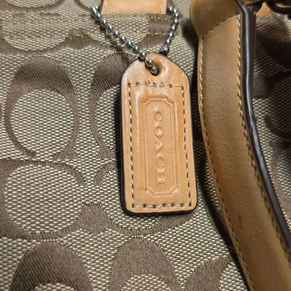 Coach Signature C canvas and leather drawstring backpack