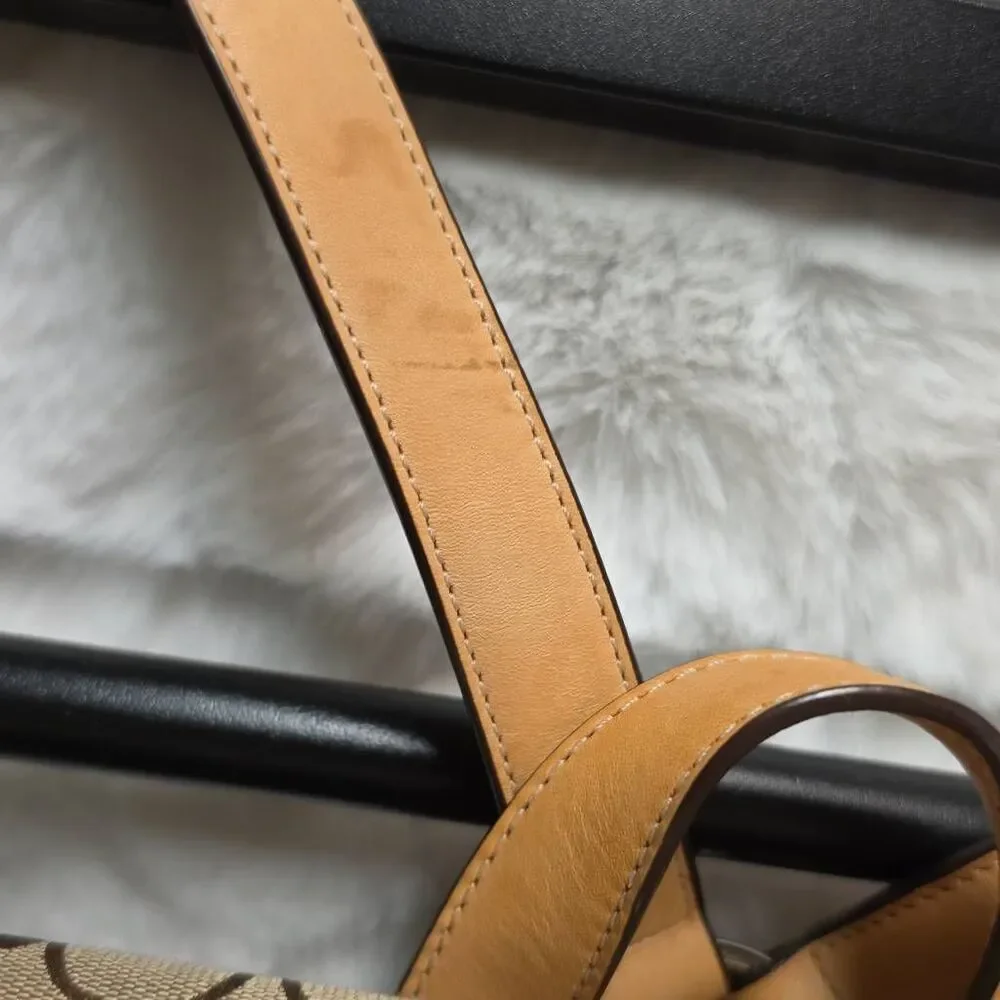 Coach Signature C canvas and leather drawstring backpack