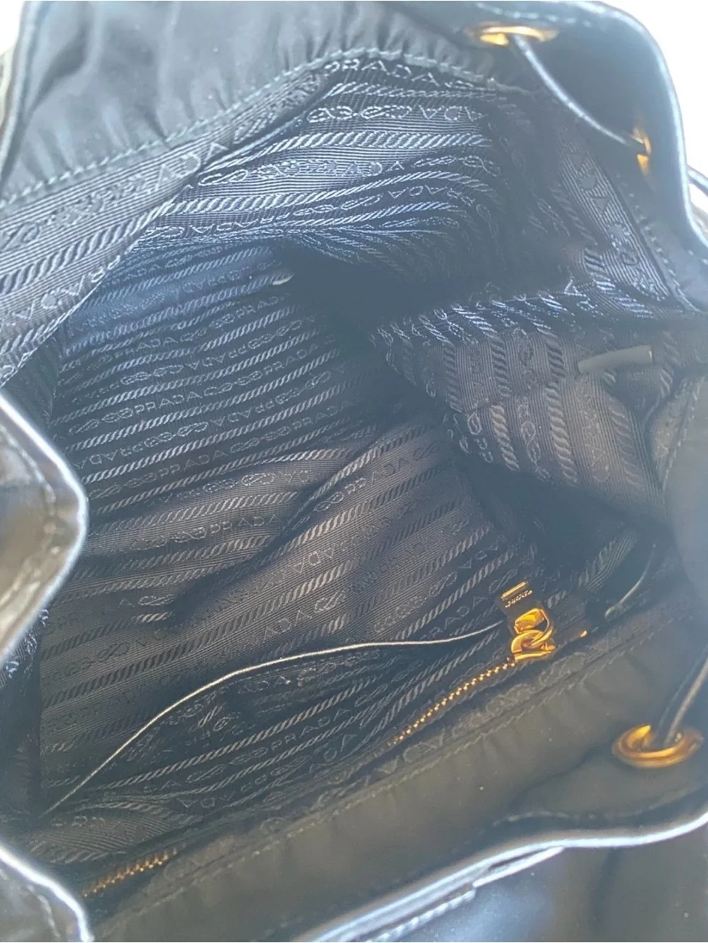 Prada Tessuto backpack Gold hardware Dayback Black