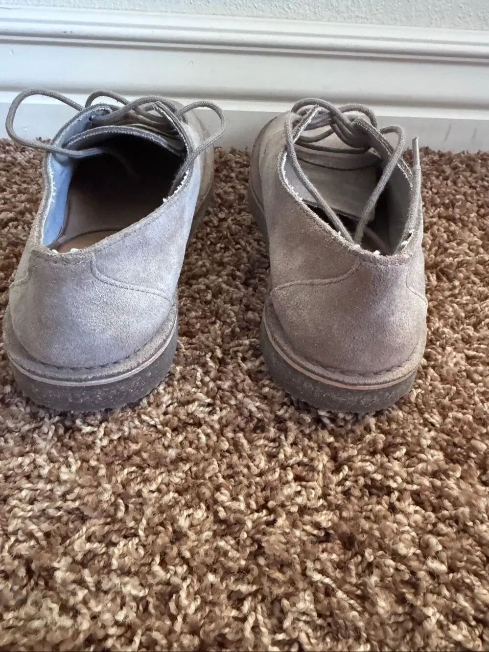 Clark’s Zara boys taupe brown chukka boots high top size 3.5 suede feel 35 forma