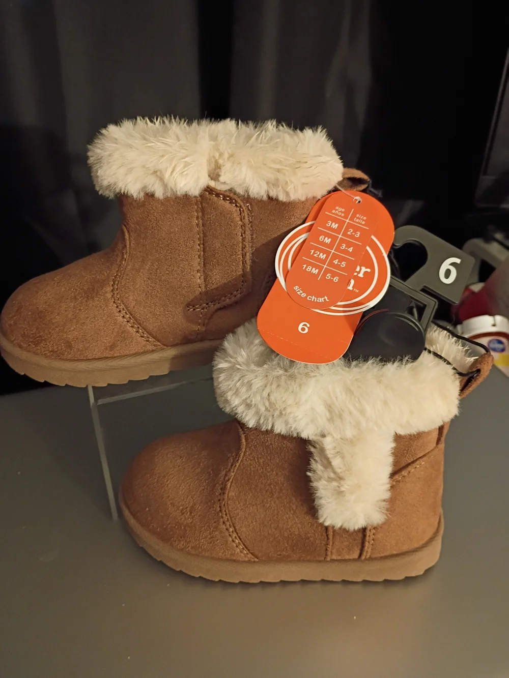 Girls  Faux-Suede Brown Fur Cuff Winter Boots