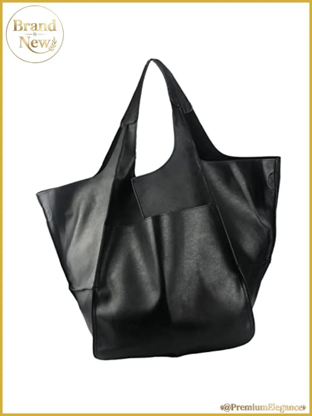 Oversized Leather Hobo Tote Bag Huge Capacity Work PU Leather