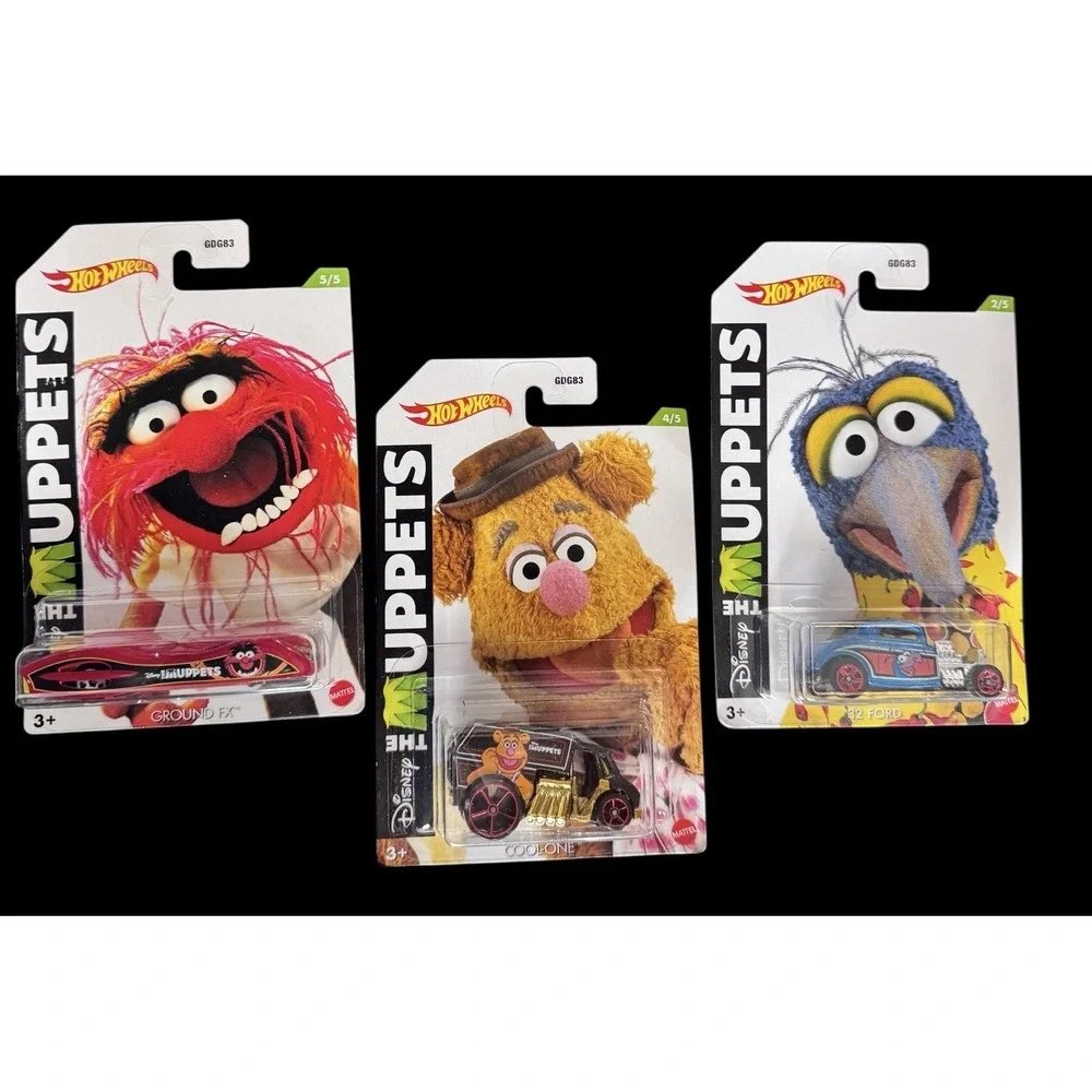 Hot Wheels Disney The Muppets Lot 3 Gonzo Fozzie Animal Character Cars NIP