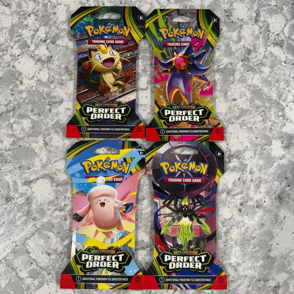 Pokemon TCG Mega Evolution Perfect Order Art Set Booster Sleeved 4 Pack 2026
