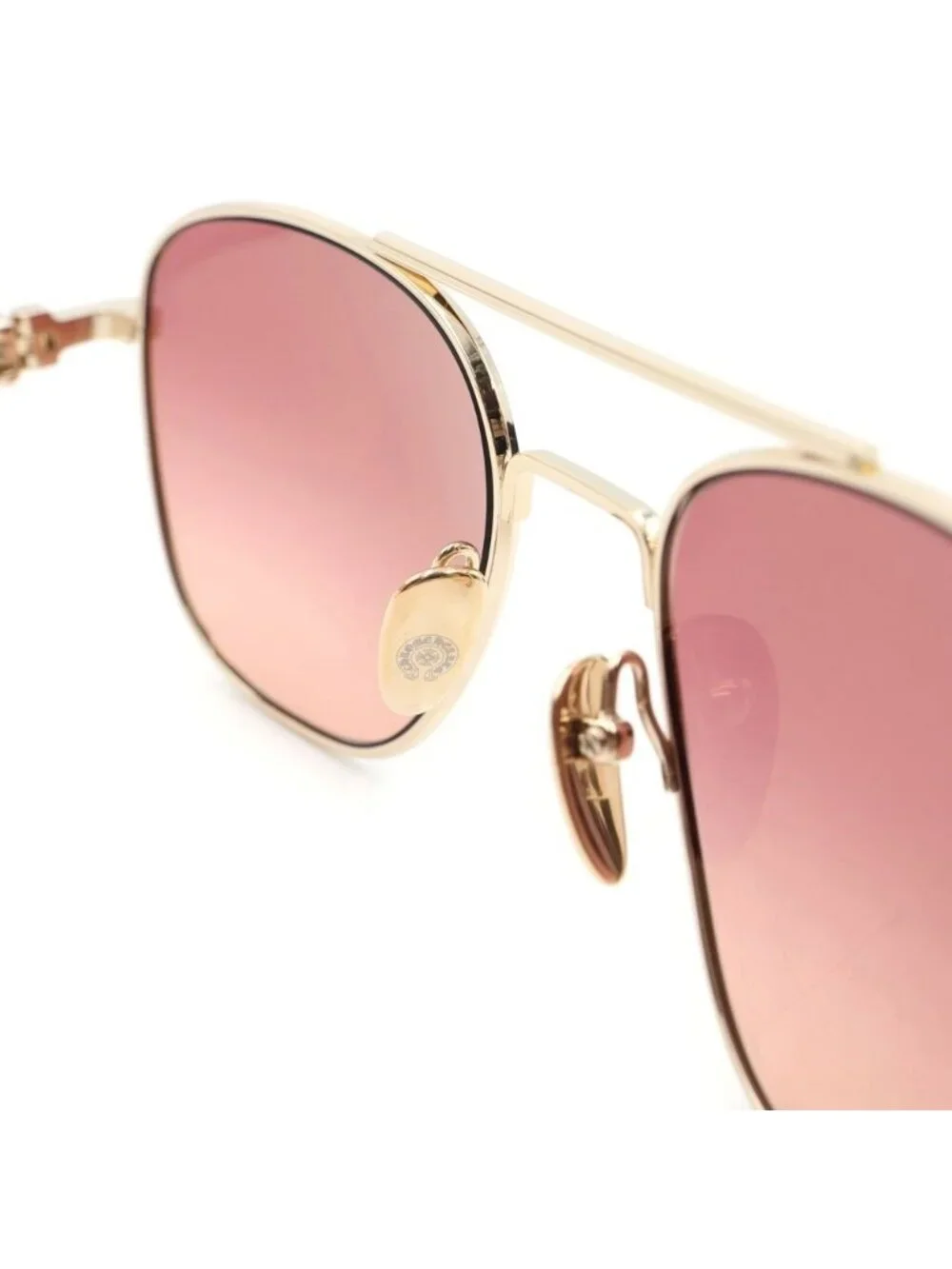 Chrome Hearts Wence Sunglasses Double Bridge Dagger Temple Gold Eyewear