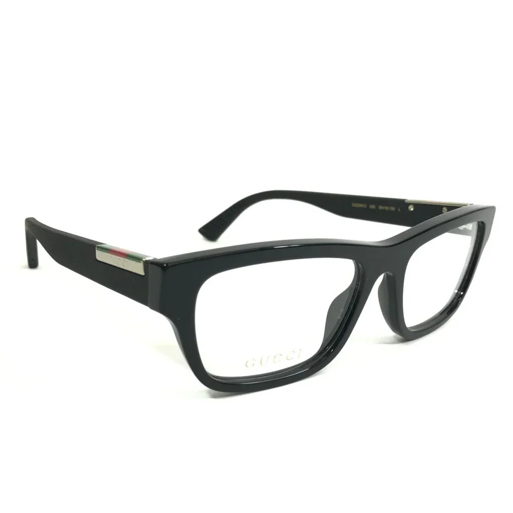 Gucci Eyeglasses Frames GG2091O 005 Shiny Black Rectangle Full Rim 55-18-150