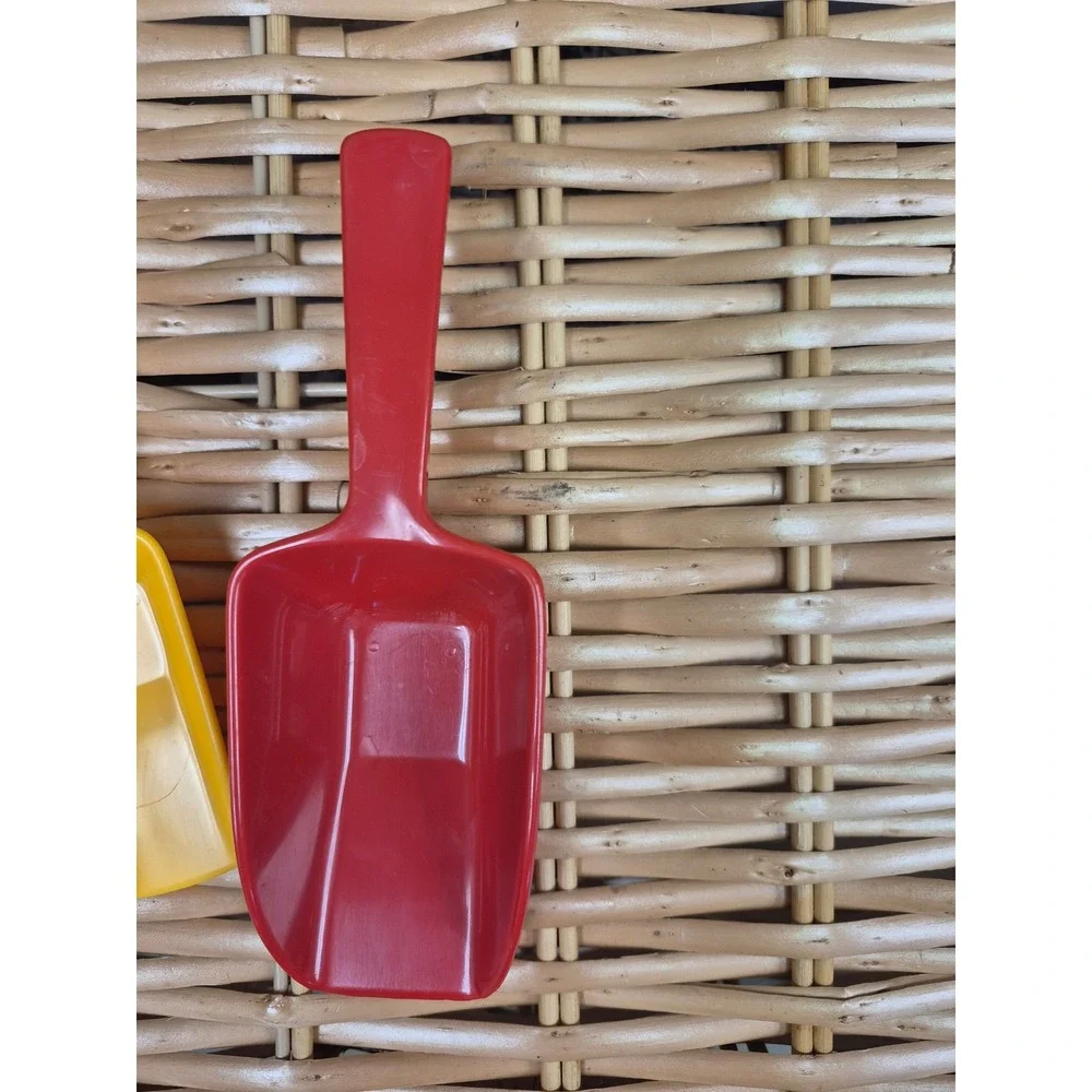 Vintage InterDesign Plastic Kitchen Scoops Red Yellow Set of 2 Hong Kong Retro