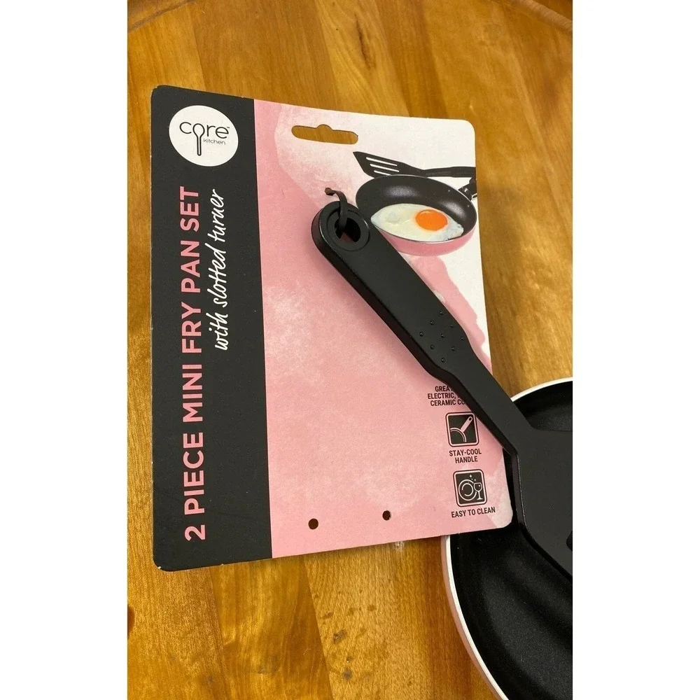 Mini Frying Pan/Skillet Pink With Spatula, Core kitchen 2pc.