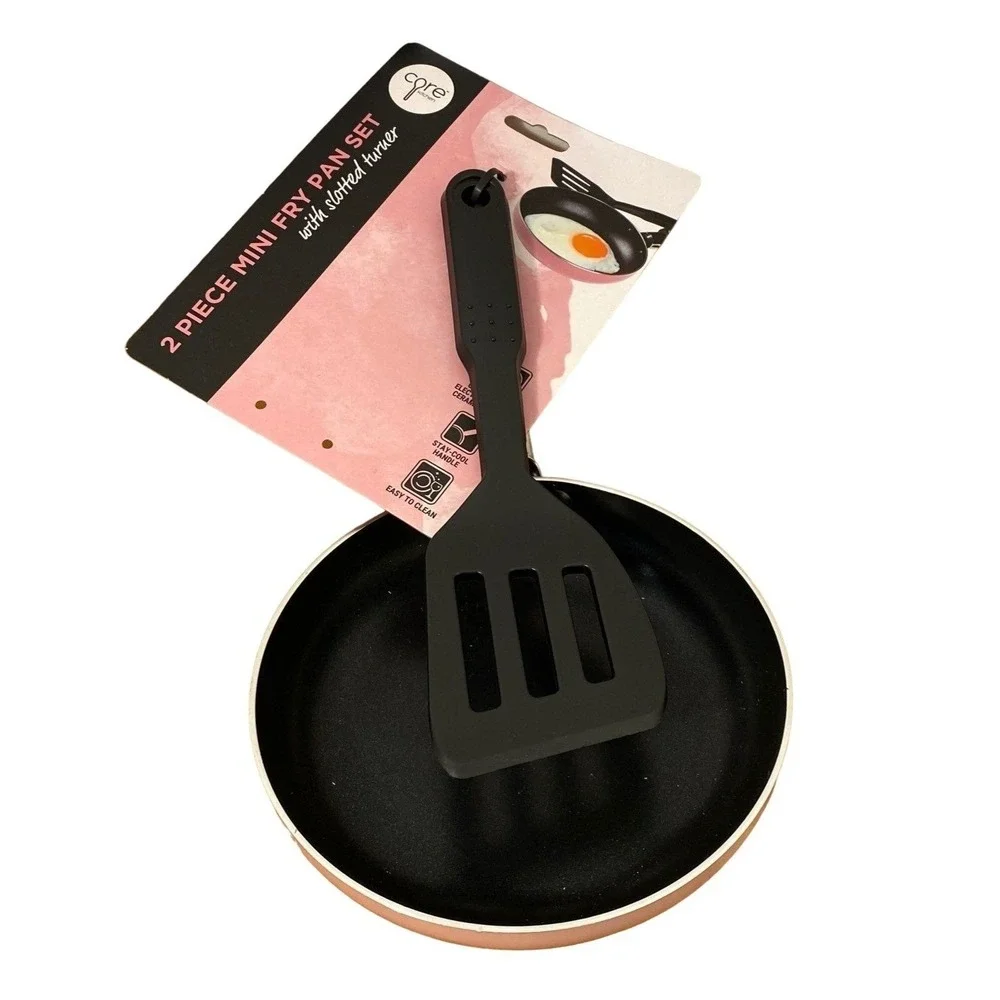 Mini Frying Pan/Skillet Pink With Spatula, Core kitchen 2pc.
