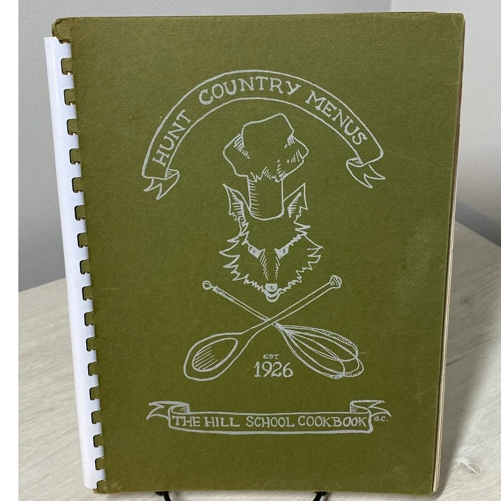 RARE Vintage 1976 Hunt Country Menus The Hill School Cookbook Middleburg VA Fox