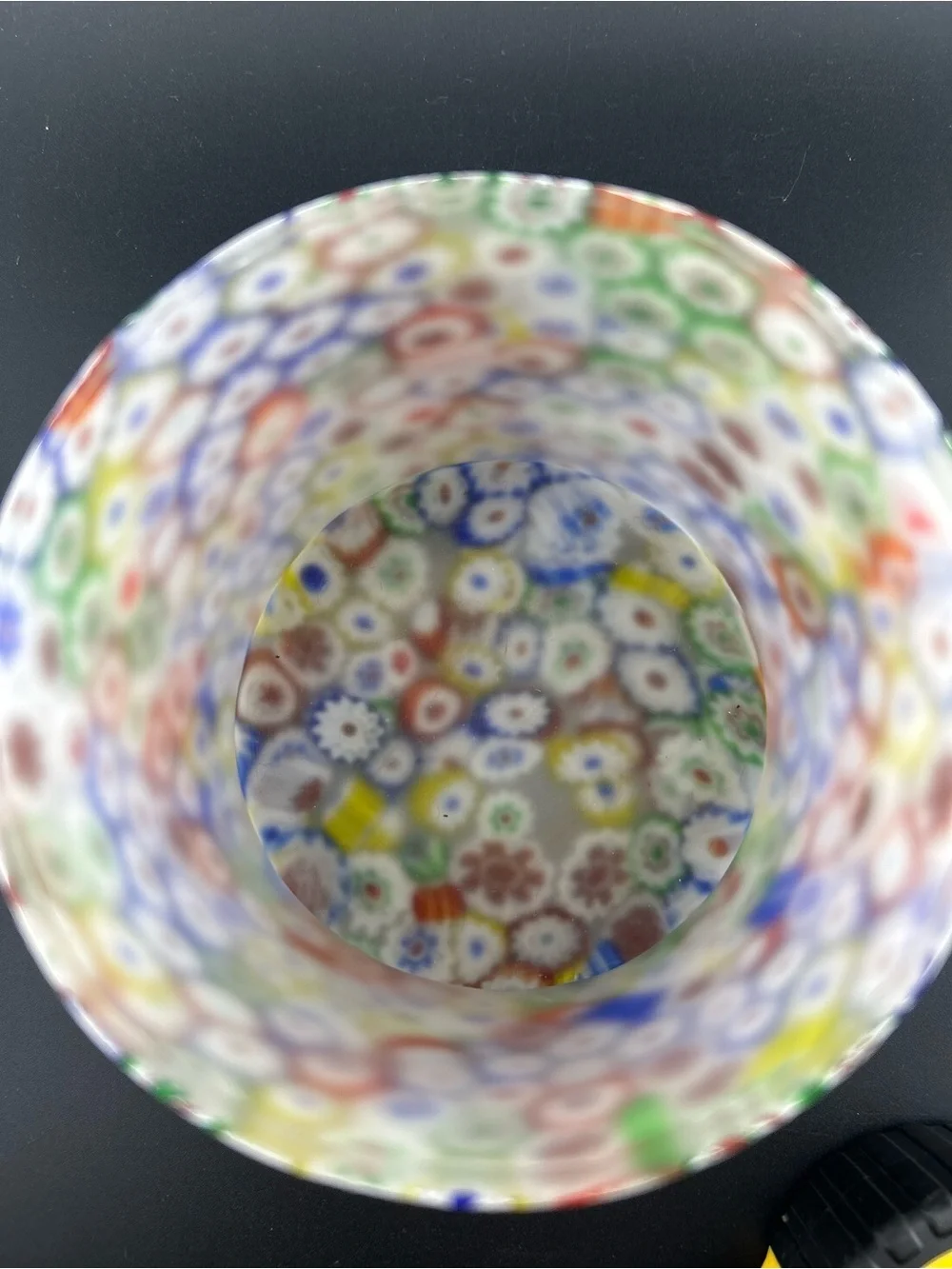 VTG Murano Millefiori Glass Tumbler Vase-Fratelli Toso Italian Art Glass