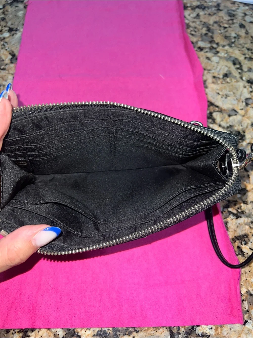 Coach Black Patent Leather Wristlet Clutch