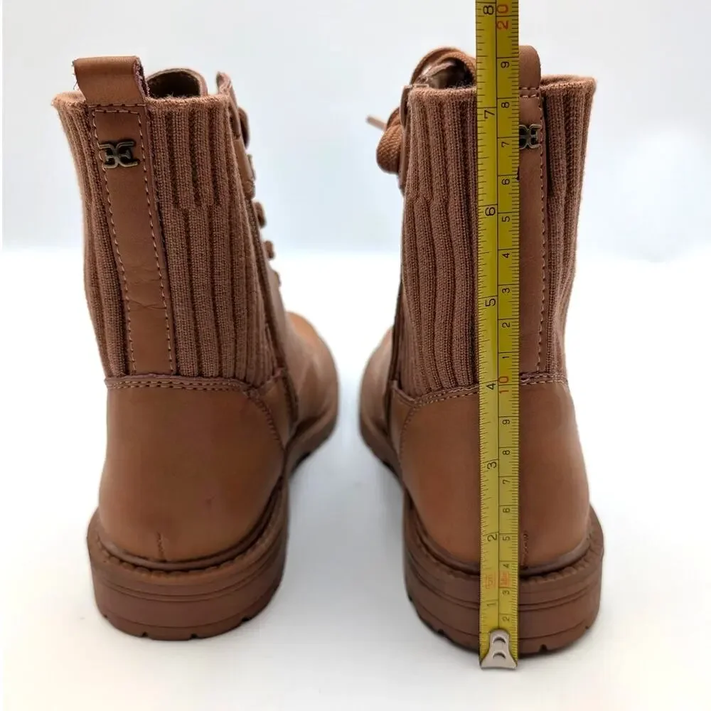 Sam Edelman Lydell Mini Lace-Up Combat Boots Kids' Rich Brown Size US4M EU36