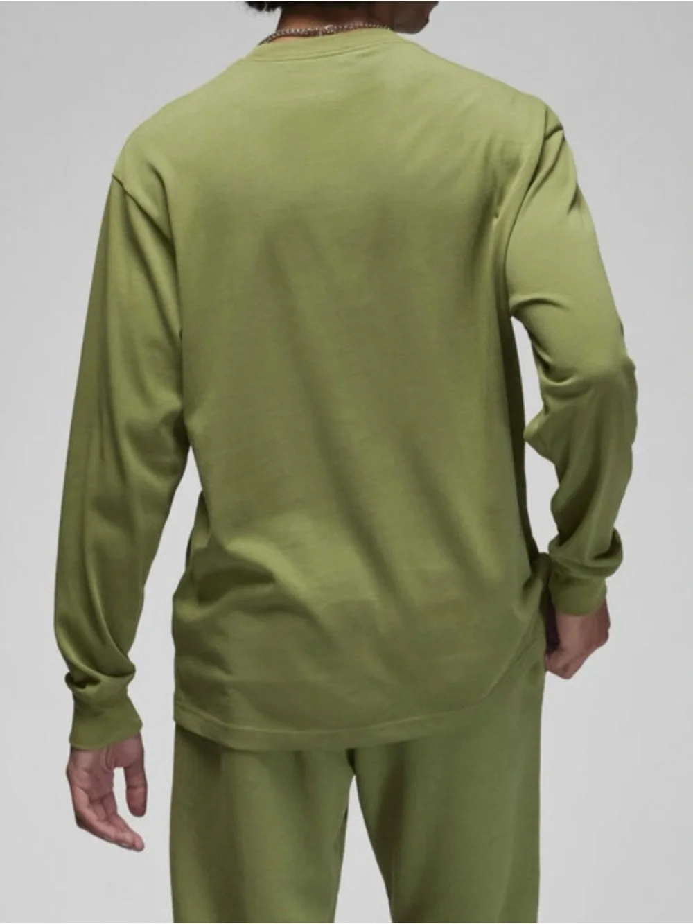 Jordan Wordmark French Terry Men's Long-Sleeve T-Shirt FJ0702-340 Light Olive S
