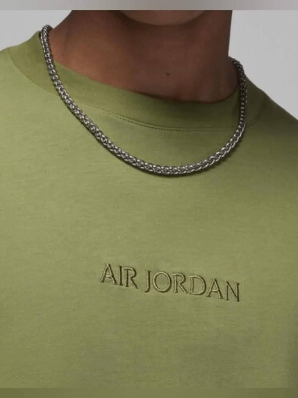 Jordan Wordmark French Terry Men's Long-Sleeve T-Shirt FJ0702-340 Light Olive S