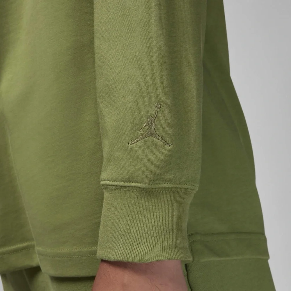 Jordan Wordmark French Terry Men's Long-Sleeve T-Shirt FJ0702-340 Light Olive S