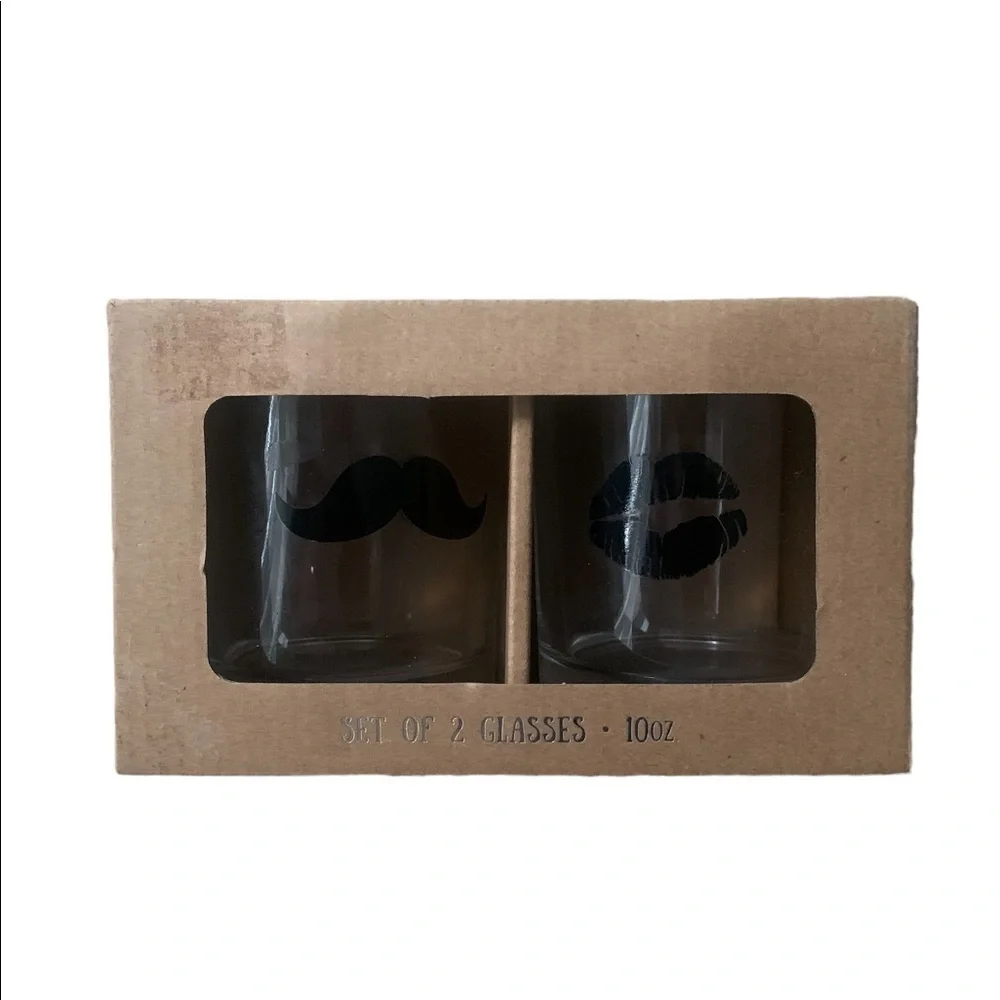Shot Duo Set Mustache Lips Newlyweds Couple Engaged Dating Groom Bride