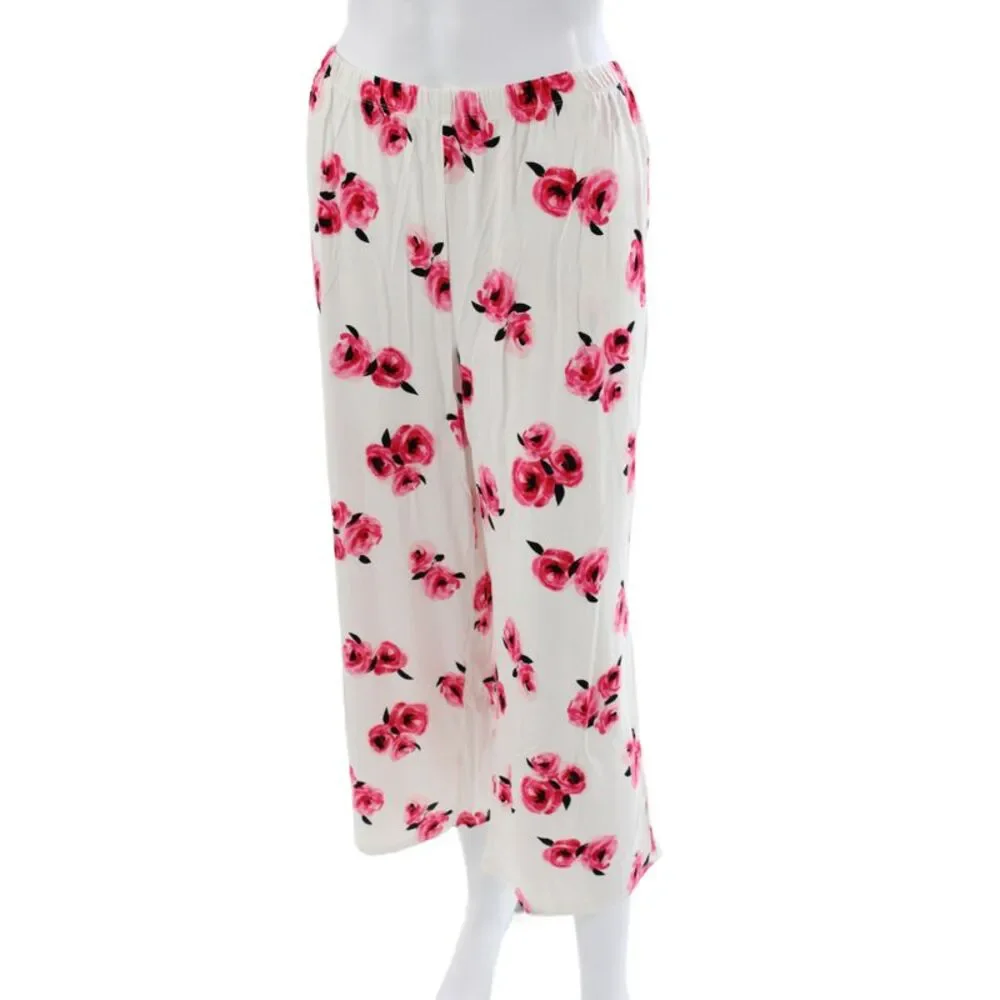 Kate Spade Women's Button Down Floral Two Piece Pajama Set Size XL