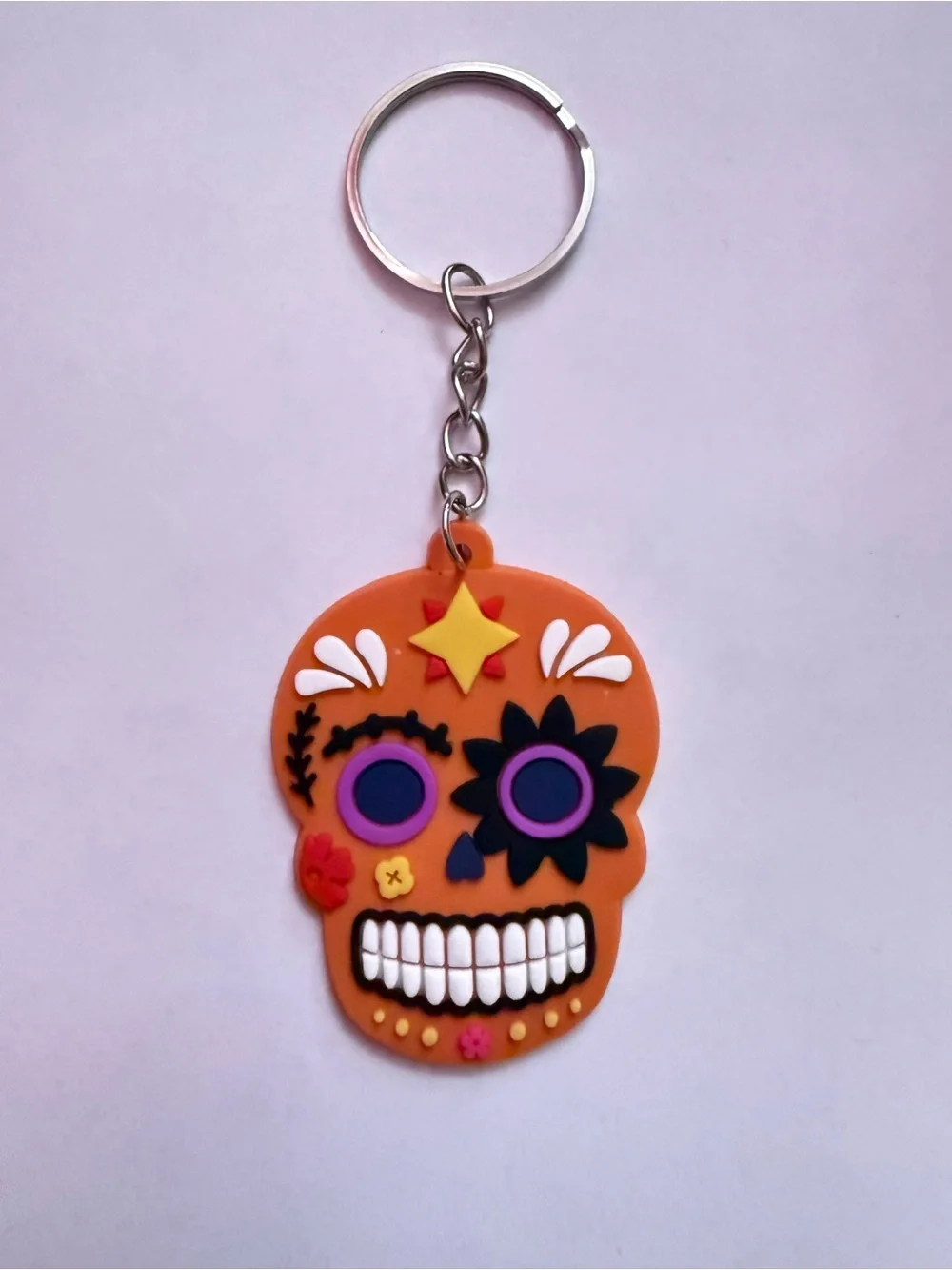 Día de Muertos Mexican colorful skull Calavera keychain SKU2580