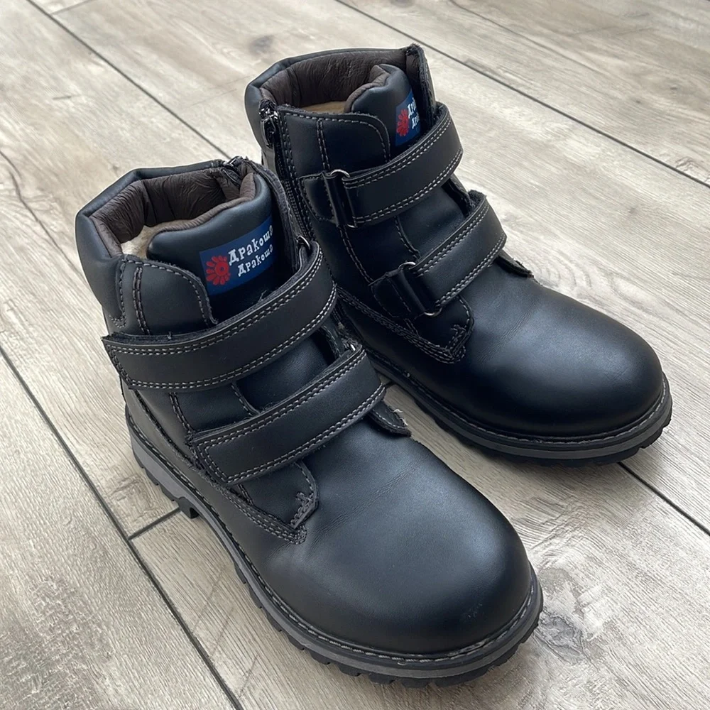 WATERPROOF KIDS BOYS WOOLEN LINING WARM SNOW BOOTS SIZE 1.5