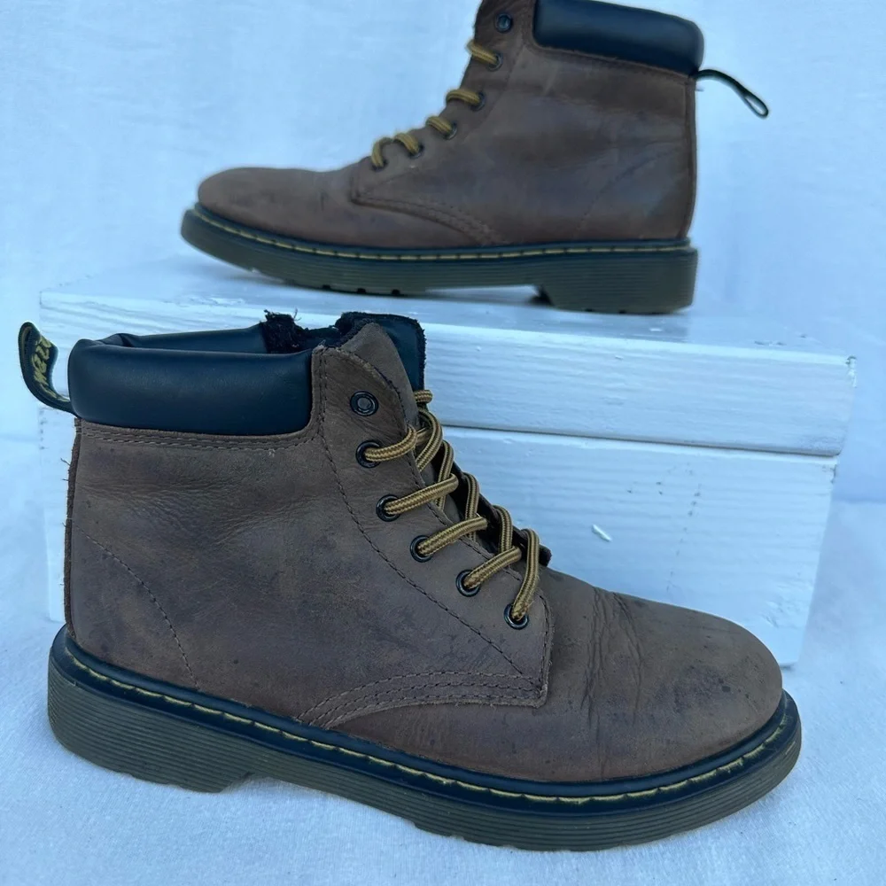 Dr Marens Brown  Leather Lace-Up Boots
