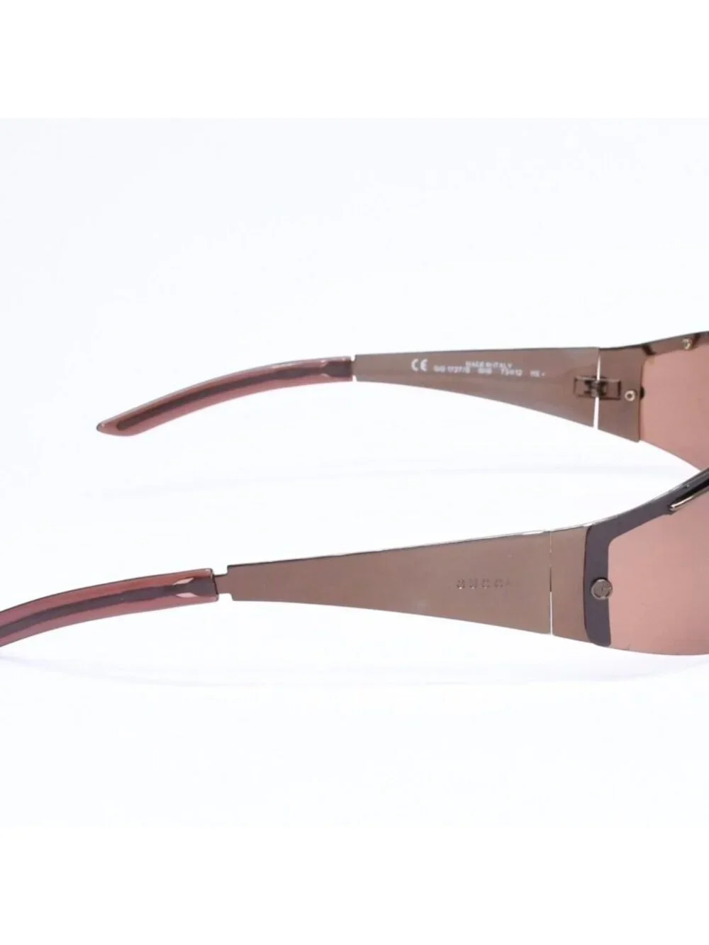 Gucci Shield Sunglasses Eyewear S Brown Metal