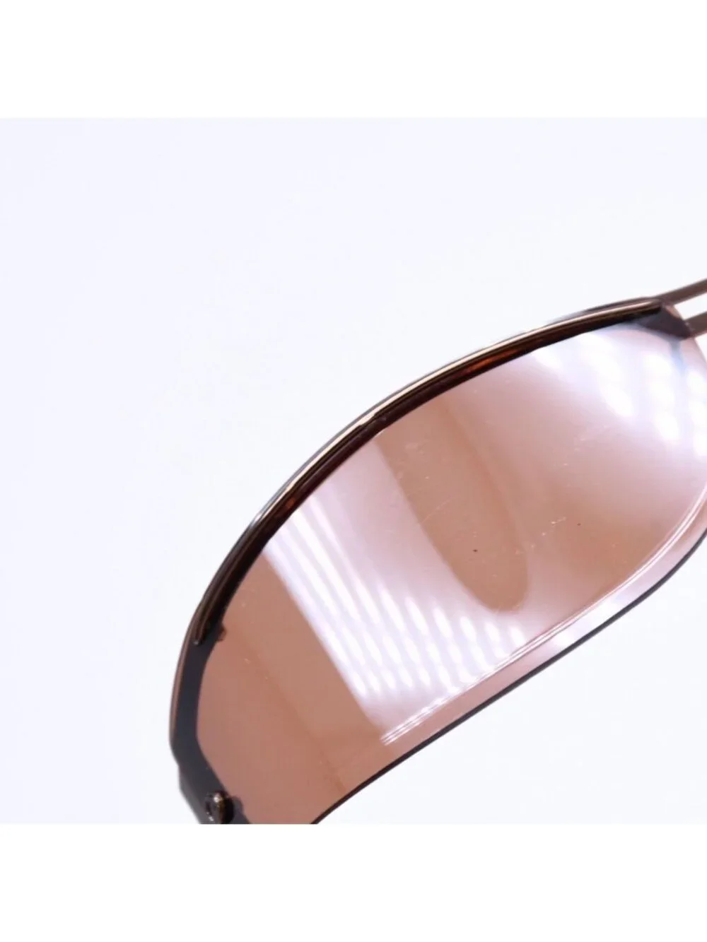 Gucci Shield Sunglasses Eyewear S Brown Metal