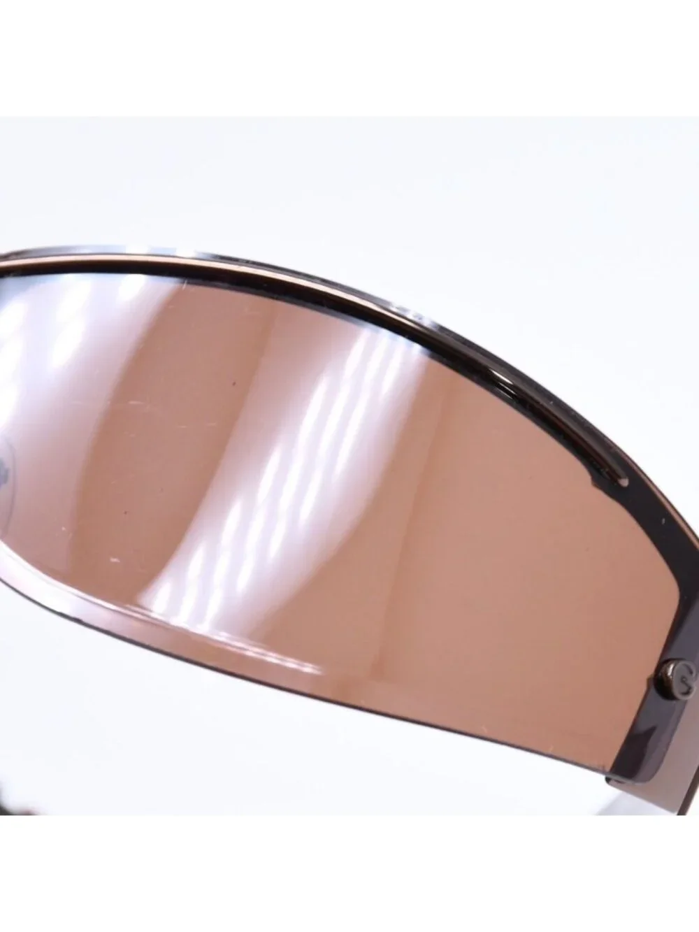 Gucci Shield Sunglasses Eyewear S Brown Metal