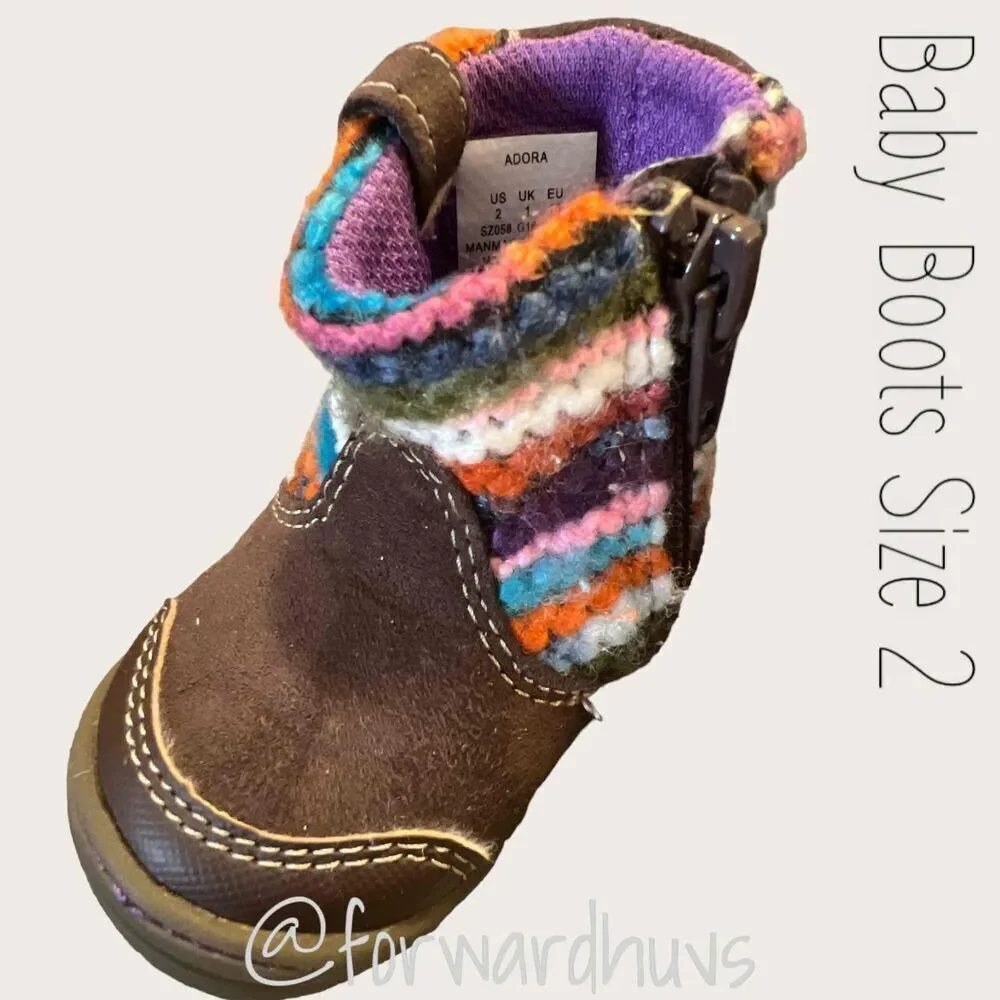 Knit Surprise Baby Boots by Stride Rite Size 2