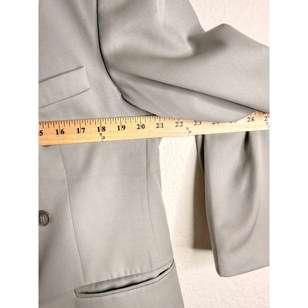 Vintage Brandini Trabaldo Togna Wool Double Breasted Blazer Jacket Grey 40S M