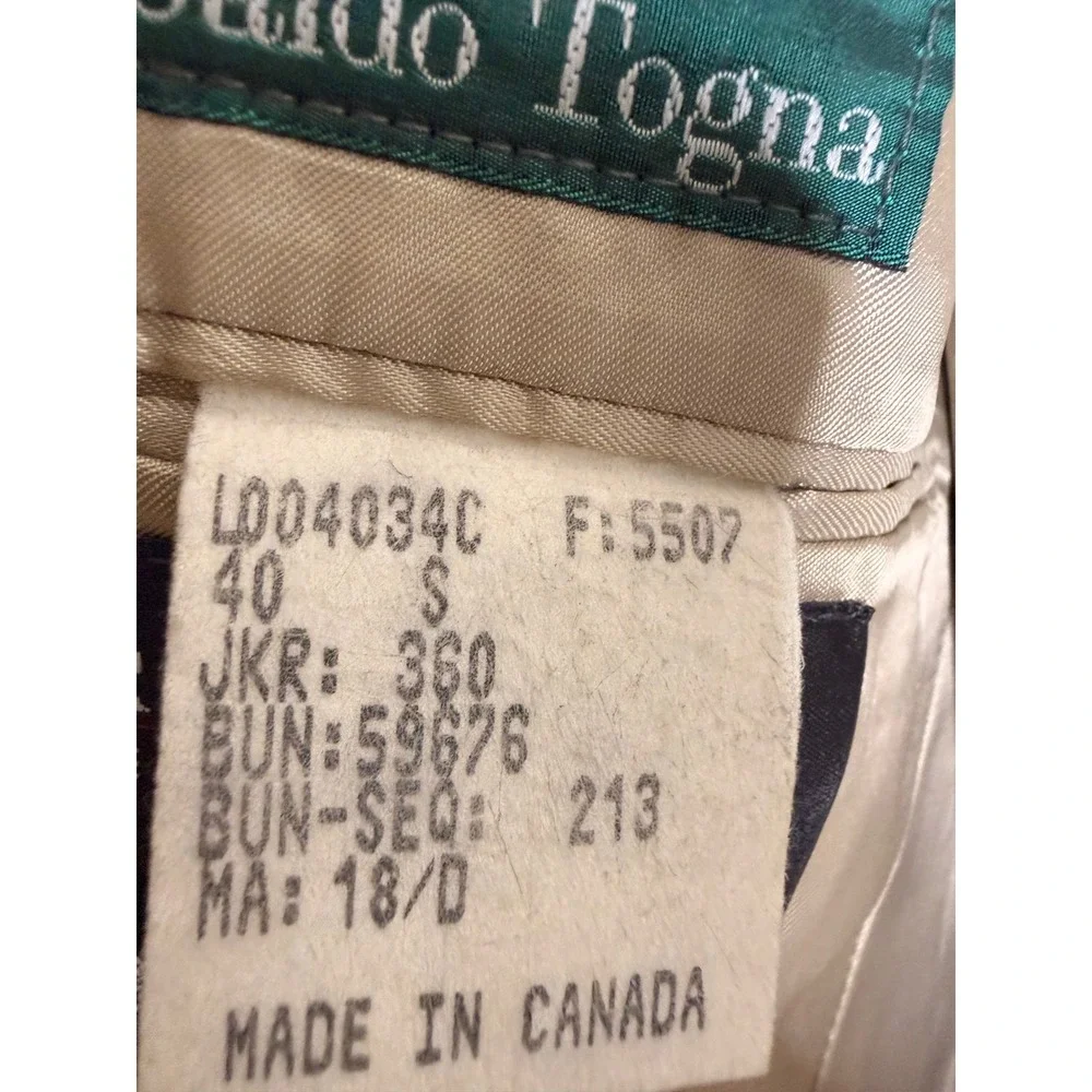 Vintage Brandini Trabaldo Togna Wool Double Breasted Blazer Jacket Grey 40S M