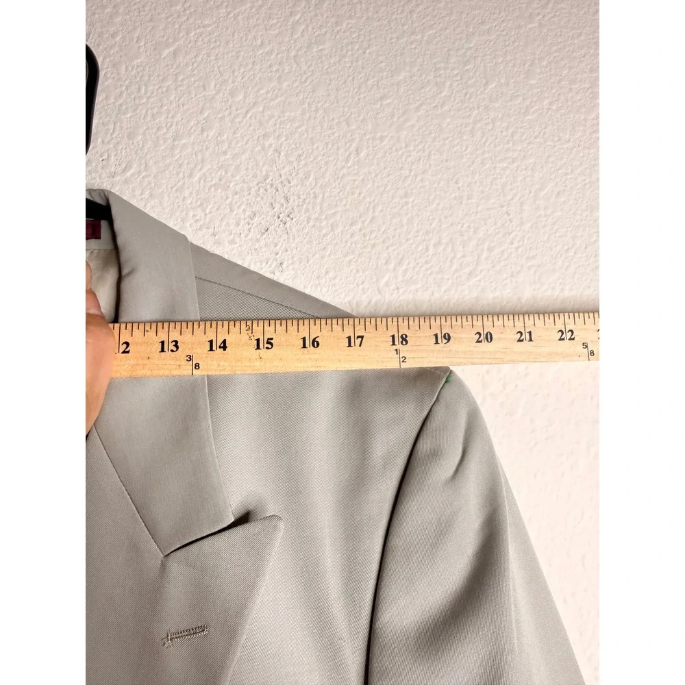 Vintage Brandini Trabaldo Togna Wool Double Breasted Blazer Jacket Grey 40S M