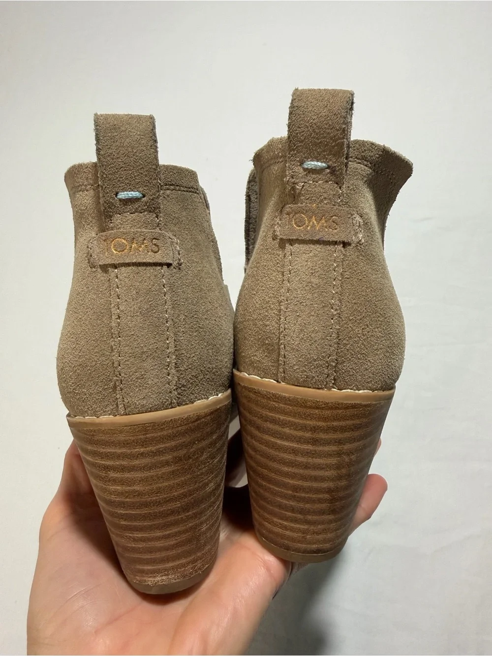 Toms Kallie Bootie - Taupe Suede Wedge Ankle bootie