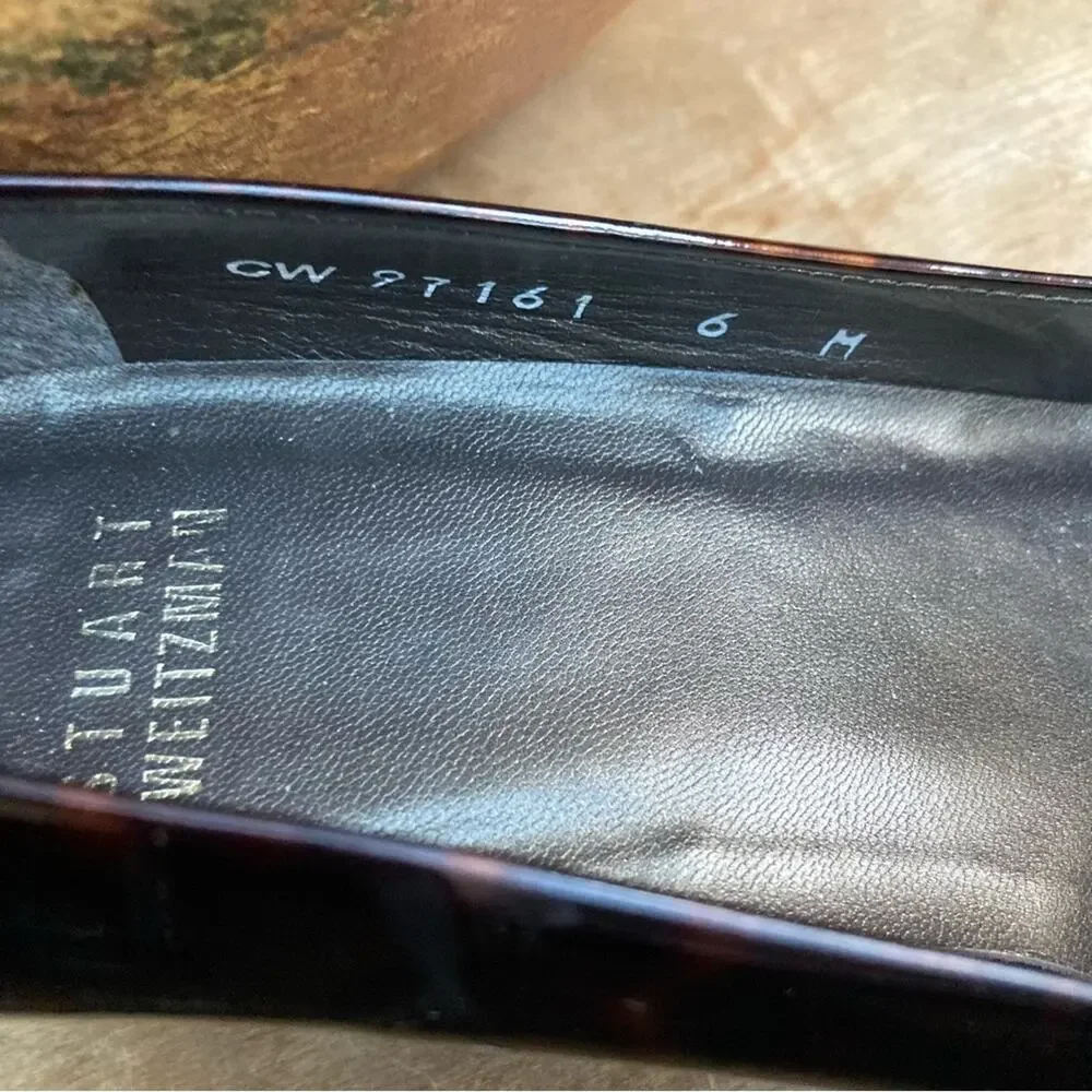 Stuart Weitzman wedges size 6 low heal tortoise‎ patent leather