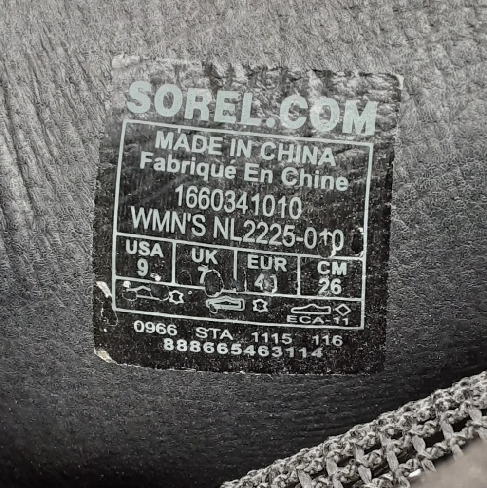 Sorel Joanie Black Suede Leather Mesh Lace Up Peep-Toe Wedge Bootie Size 9.