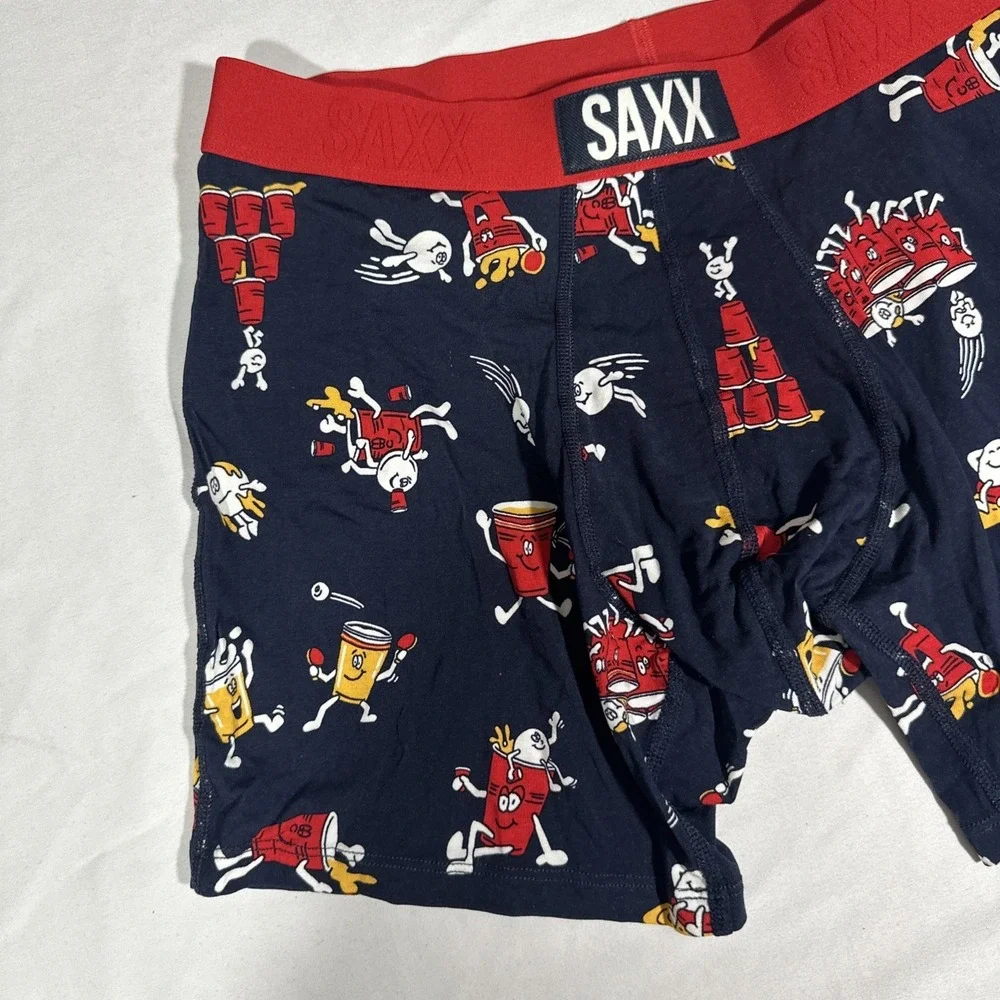 NIB $34 SAXX UNDERWEAR [ Medium ] Vibe Super Soft Boxer Brief Party Foul‎ U1609