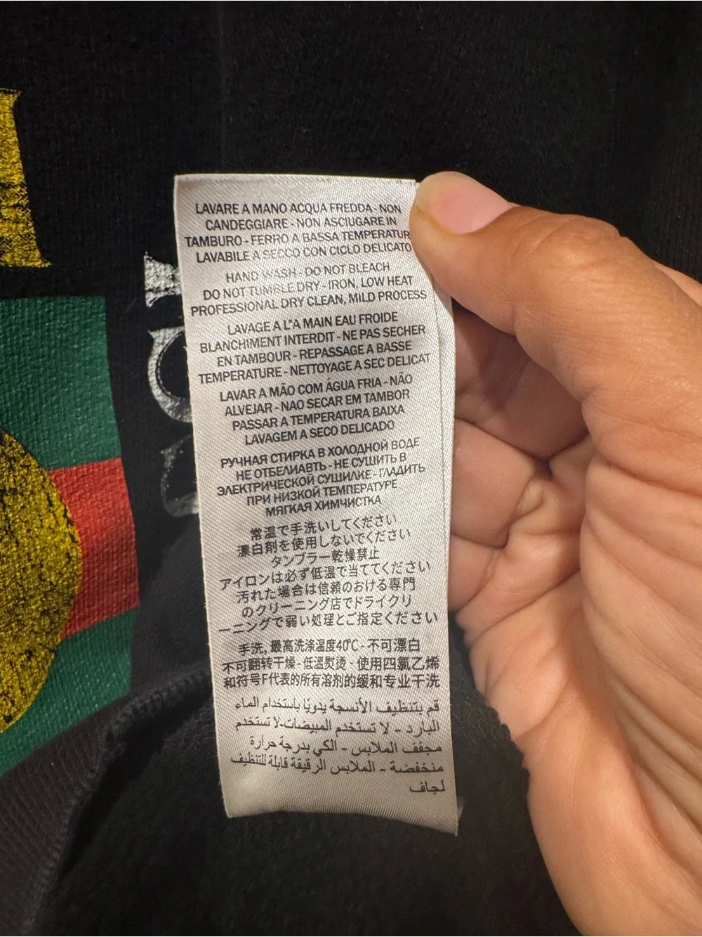 Authentic Gucci Crewneck Distressed Logo Black Sweatshirt Size XL
