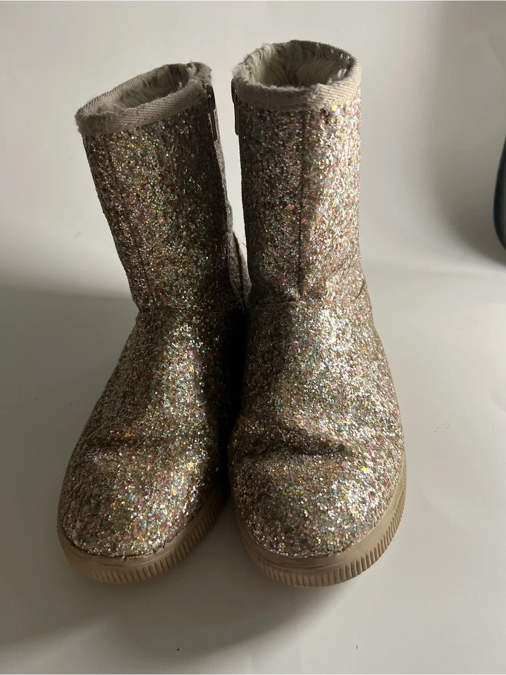 Cat & Jack Glitter Faux Fur Lined Kid’s Boots Size 3