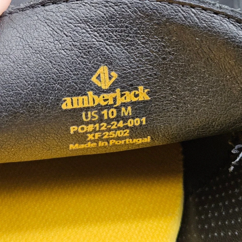 Amberjack (Men's 10) Black Leather The Loafer Slip On Dress Casual Comfort Shoes